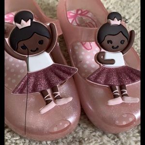 Pink mini mellissa mini wedge peep toe